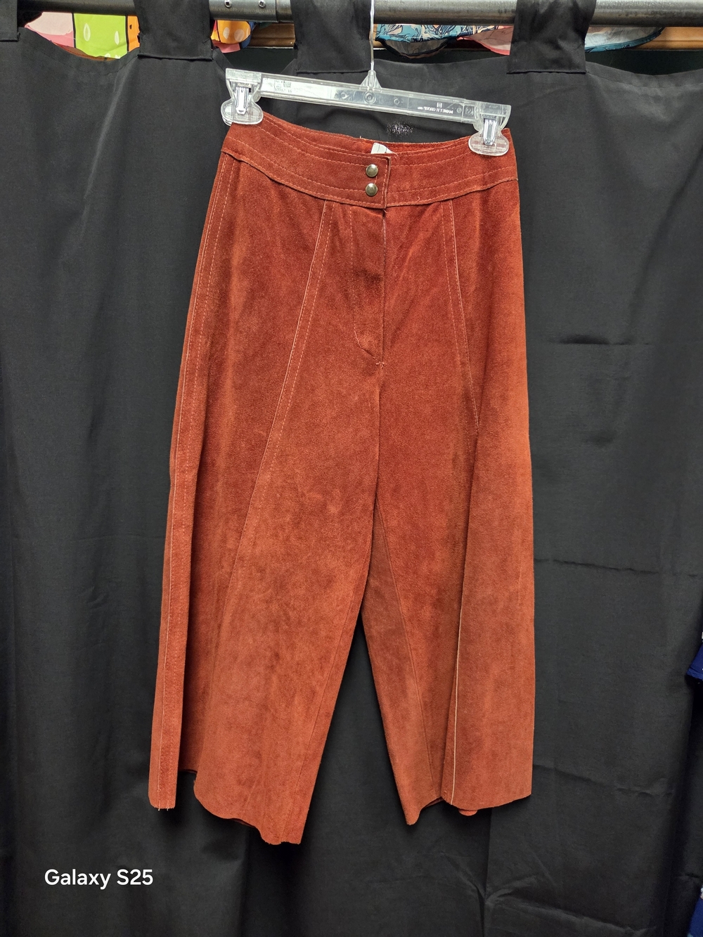 1970s Rust Suede Wide-Leg High-Rise Culottes